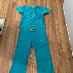 Teal scrubs